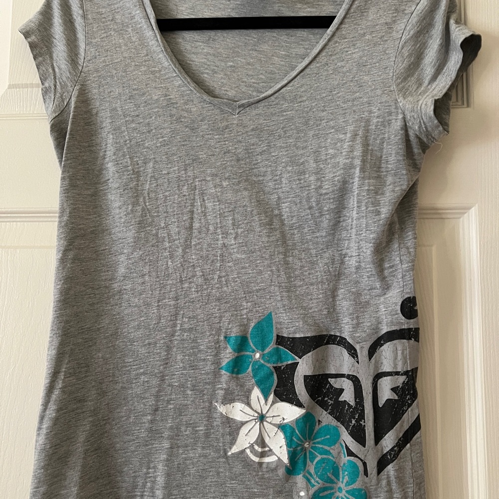 Roxy Blue Graphic Fitted Tee Short Sleeve